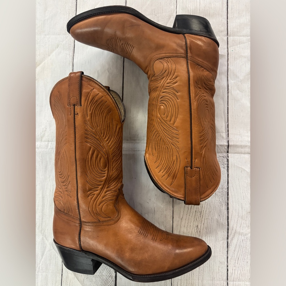 Abilene Men's sz 10EE Vtg. Brown Leather Western Boots Made in USA, model 6623